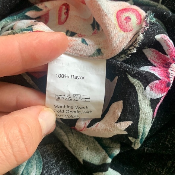 Floral Printed Button Up Half Sleeve Split Flowy Party Long Dress Fall Dress M - Picture 7 of 16